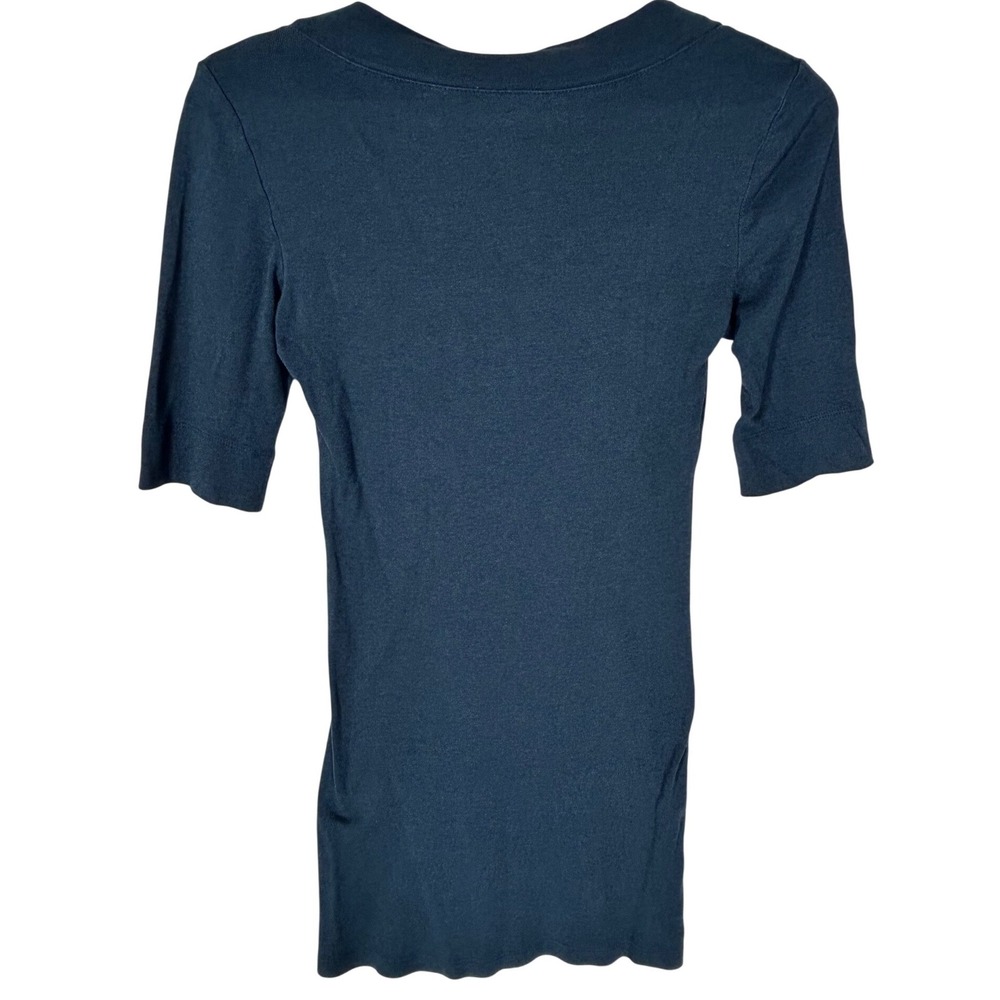 Express Navy Blue Sexy Vee Neck Long Tee Shirt Women's Size Medium - Picture 7 of 7